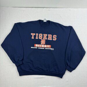 Detroit Tigers Adult Blue Baseball MLB Sports Y2K 2004 shirt sweatshirt